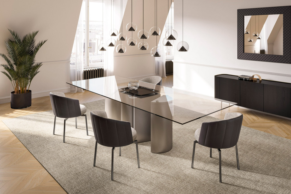 Table Eforma Plai top cristallo