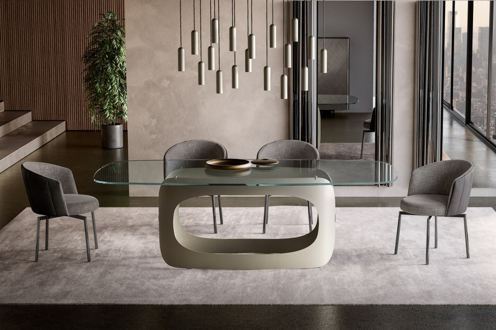 Table Eforma Polifemo top cristallo