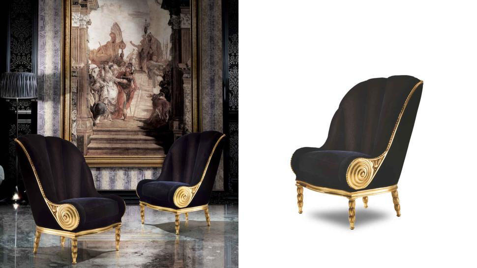 Armchair Angelo Cappellini Louis XVI golden 0052