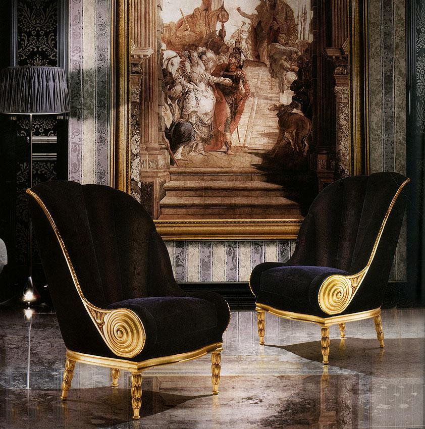 Armchair Angelo Cappellini Louis XVI golden 0052
