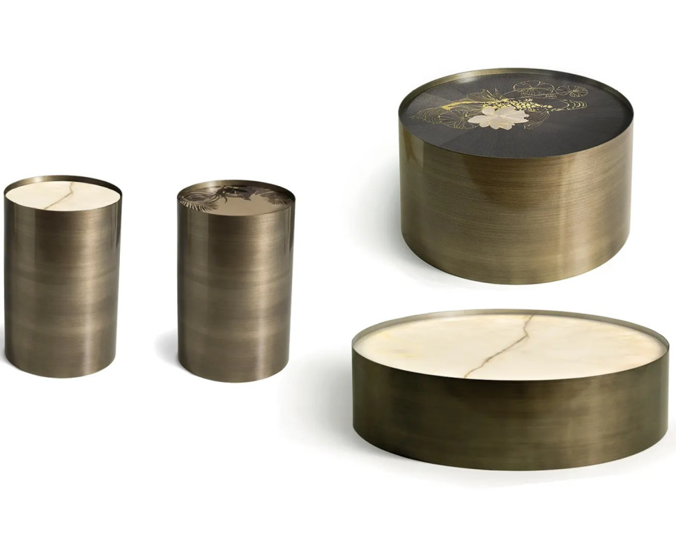 Coffee Table Angelo Cappellini Metal Cylinder 34301