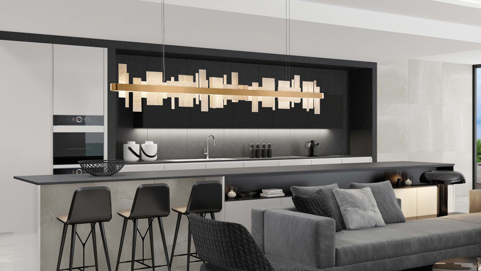 Lamp Chandelier Masiero Honice Suspension Linear