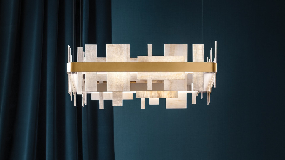 Lamp Chandelier Masiero Honice Suspension Square