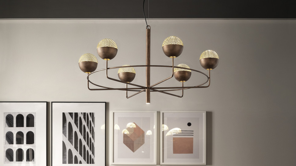 Lamp Chandelier Masiero Iglu Suspension Round