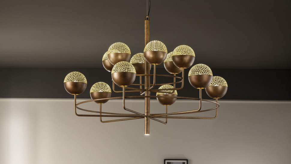 Lamp Chandelier Masiero Iglu Suspension Round