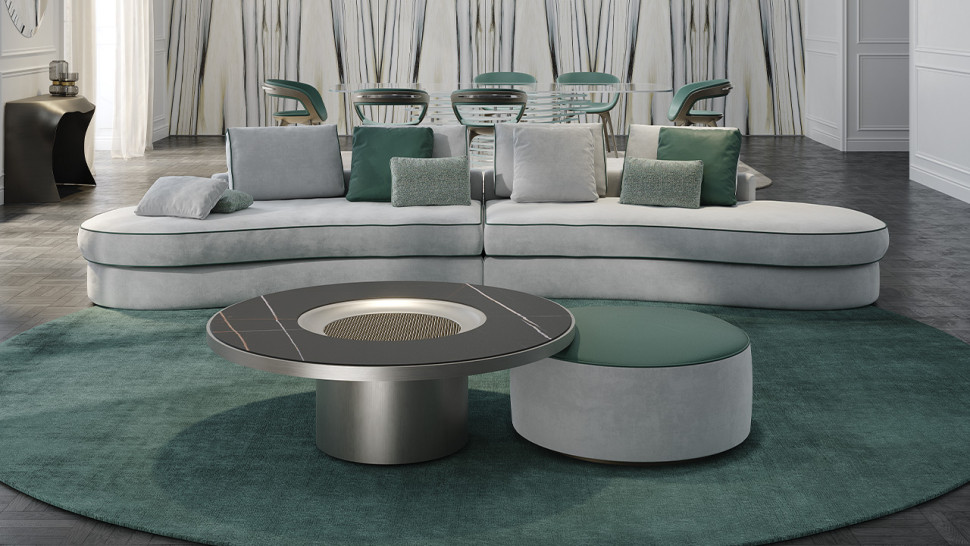 Coffee Table Reflex Disegno Tau 40 Steel Therasia