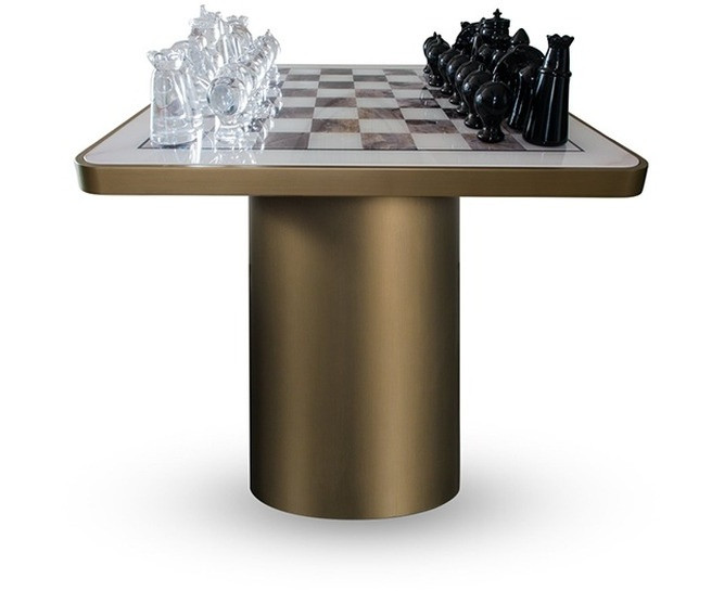 Coffee Table Reflex Disegno Tau 40 Steel Scacchi