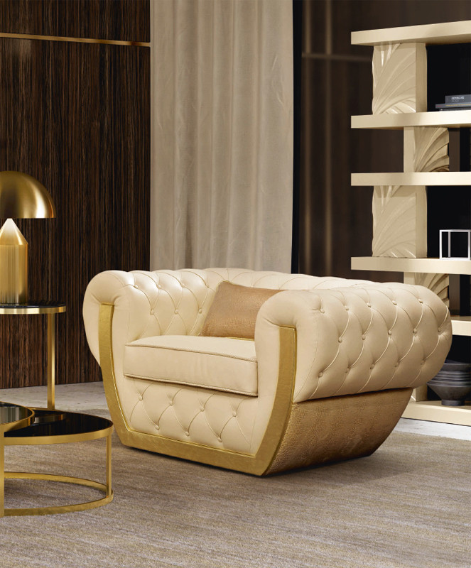 Armchair Bm style Contemporary leather Costantino poltrona
