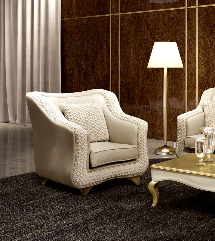 Armchair Bm style Contemporary leather Puccini pelle poltrona