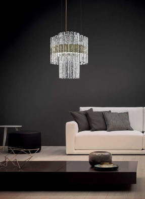 Lamp Chandelier Masiero Vegas Suspension Double Round