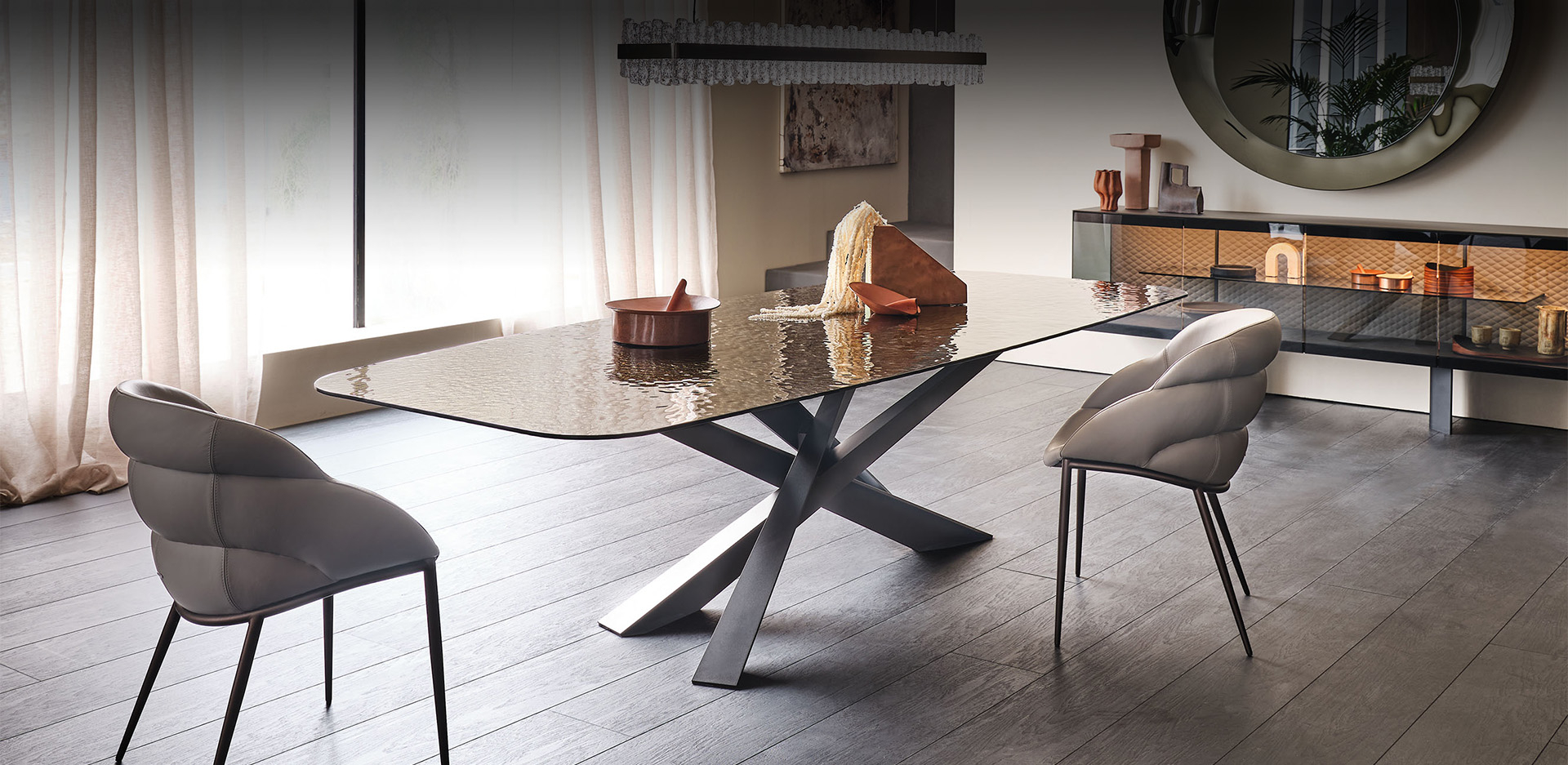 Dining Table Cattelan italia Lancer Moonglas