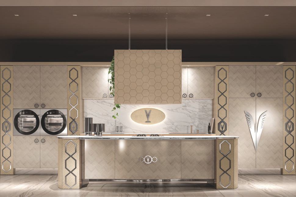 Kitchen Cabinet Alta Moda Milk &amp; Chrome