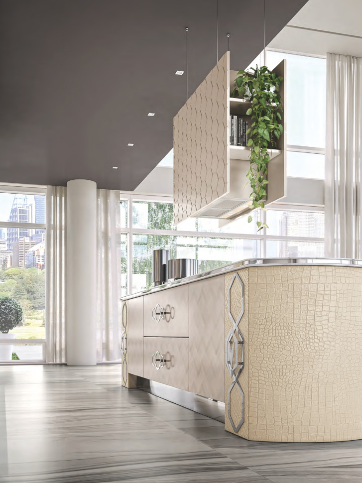 Kitchen Cabinet Alta Moda Milk &amp; Chrome