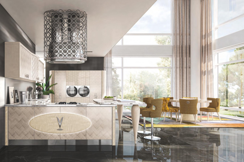 Kitchen Cabinet Alta Moda Milk &amp; Chrome