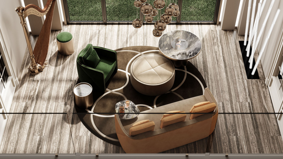 Ottoman Reflex Disegno / Glamour Aura Pouf