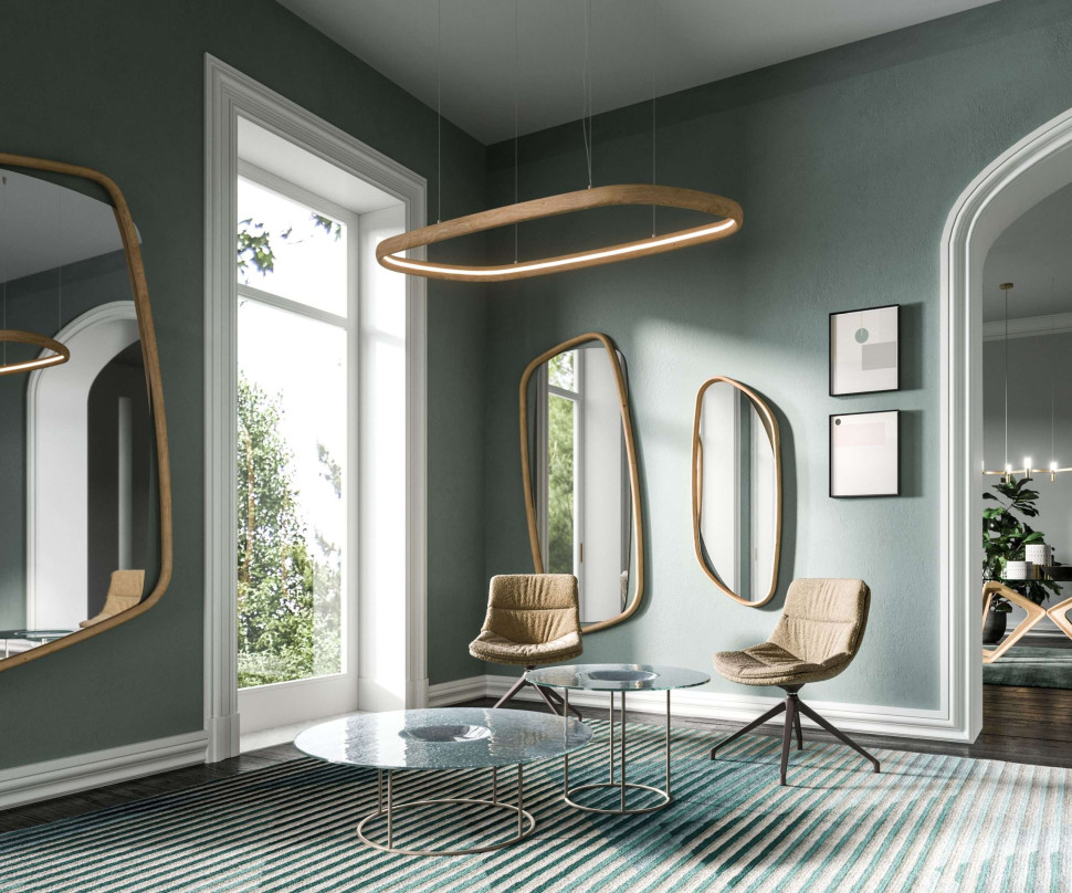 Mirror Ozzio design Golden Wood X037