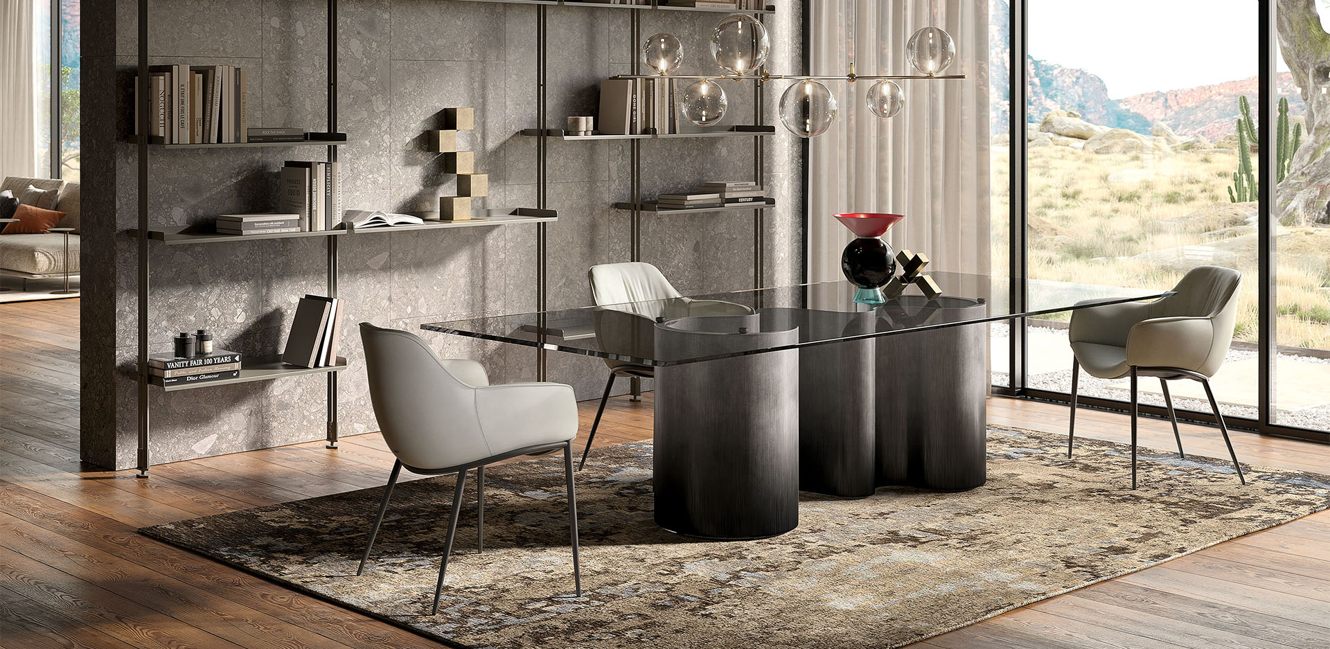 Table Cattelan Italia Papel Glass