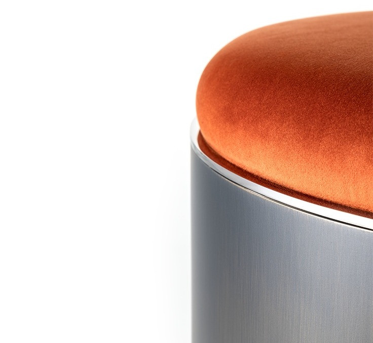 Ottoman Reflex Disegno Tau 40 Steel Pouf