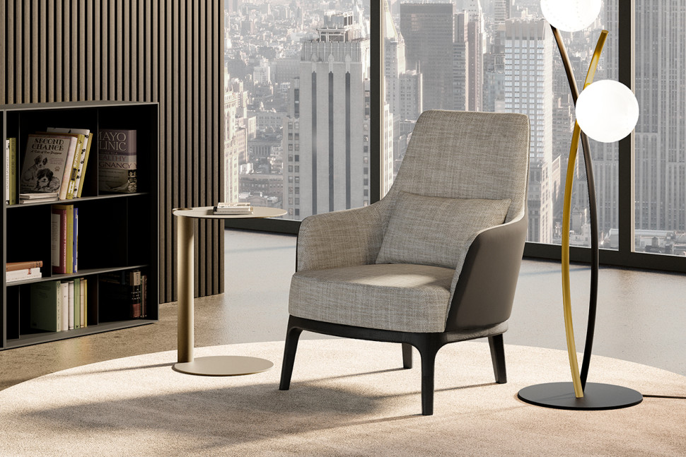 Armchair Eforma Max lounge base legno