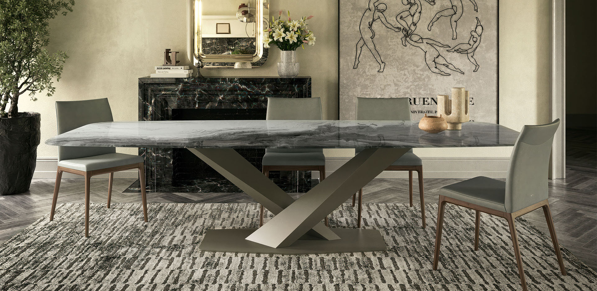Dining Table Cattelan italia Stratos Crystalart