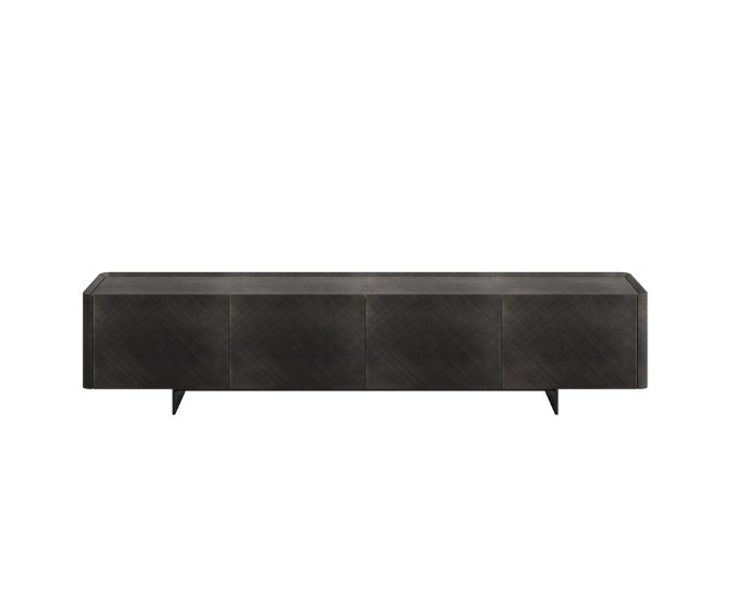 TV Stand Eforma Alma tv unit laccato, bronzo spazzolato