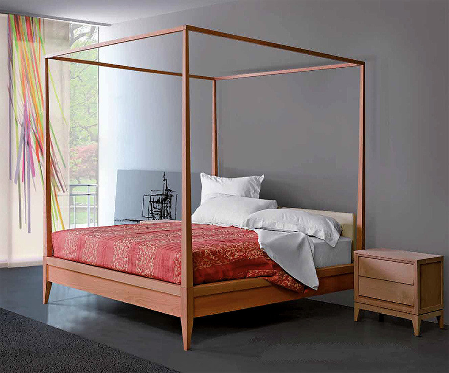 Bed Valentino con baldacchino Morelato Ebanisteria italiana 2891