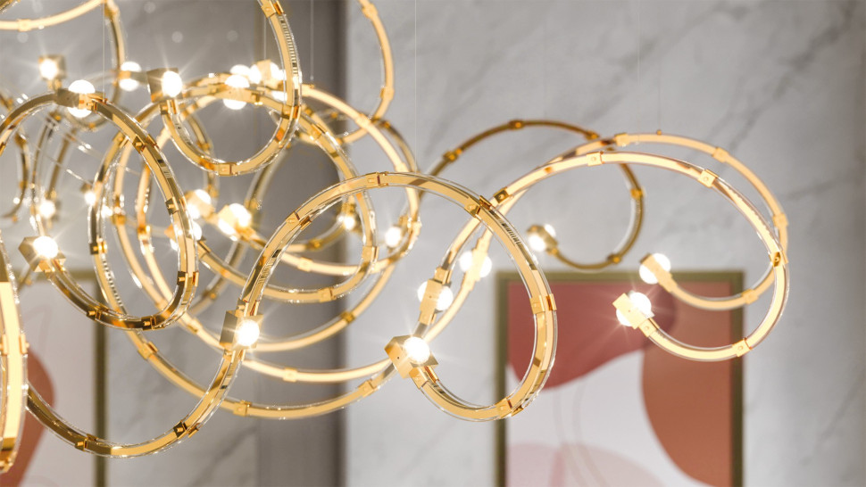 Lamp Chandelier Masiero Raqam Q5 Basic Batch D Mod 1x16+Mod 1x8+Mod 1x8
