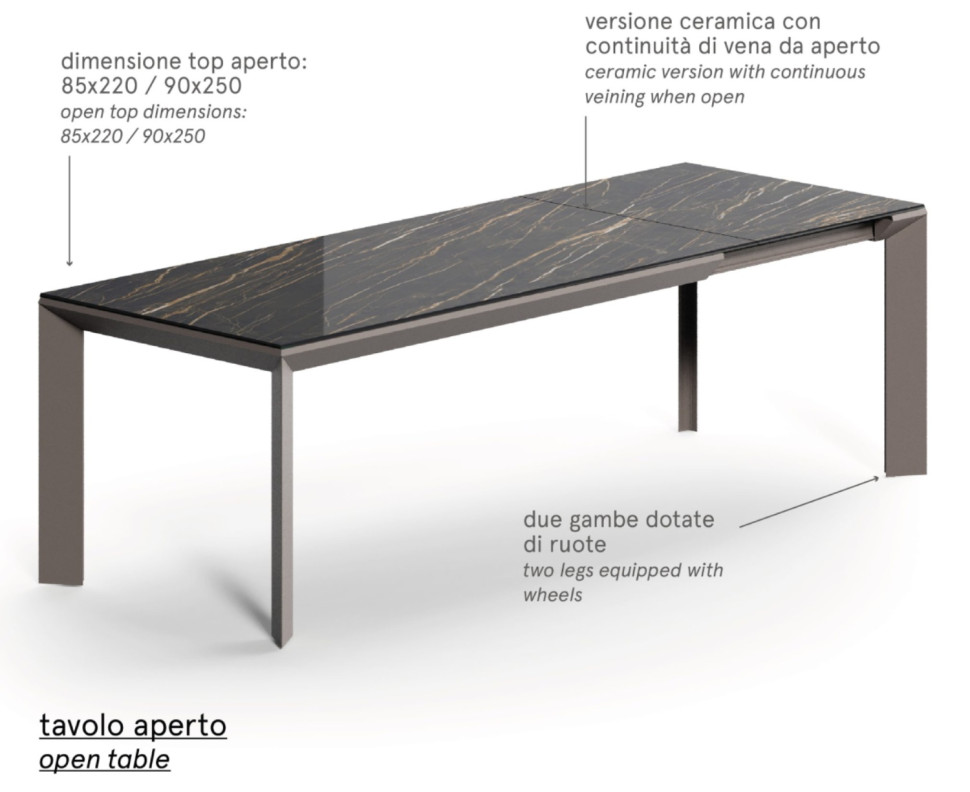 Table Ozzio design Metro T200