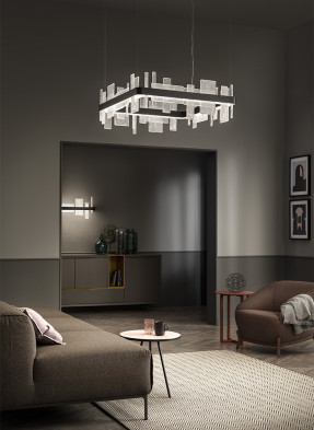 Lamp Chandelier Masiero Ribbon Suspension Square
