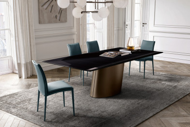 Table Eforma Dorado top cristallo