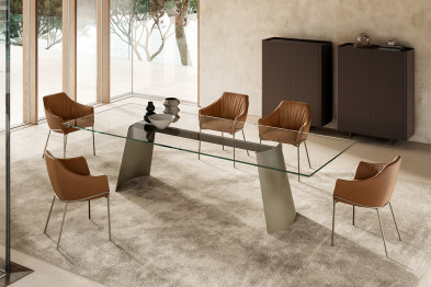 Table Eforma Dorian top cristallo